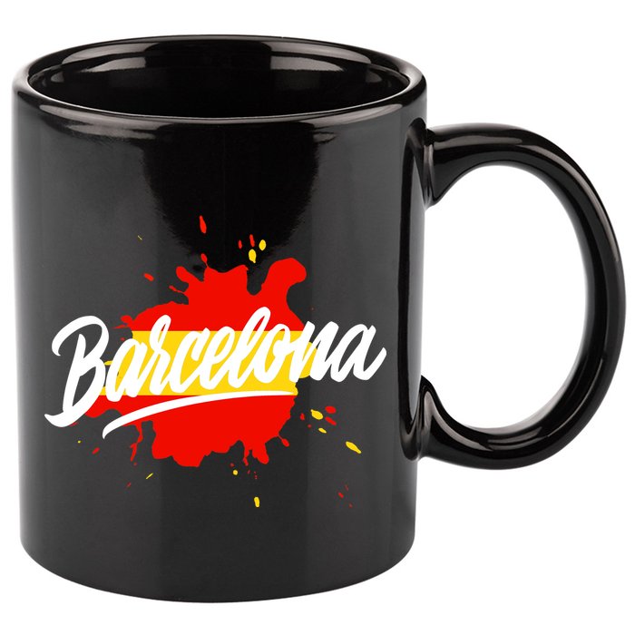 Classic Barcelona Flag Logo 11oz C Handle Ceramic Mug