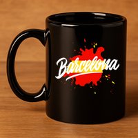 Classic Barcelona Flag Logo 11oz C Handle Ceramic Mug