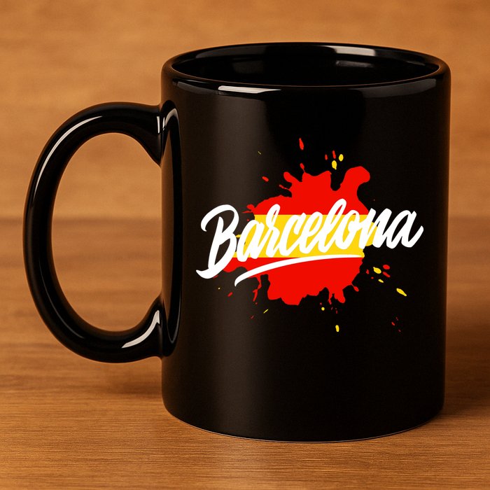 Classic Barcelona Flag Logo 11oz C Handle Ceramic Mug