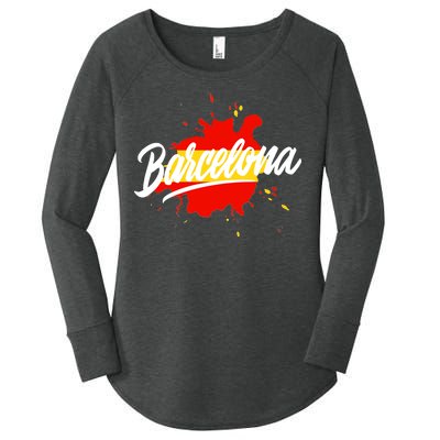 Classic Barcelona Flag Logo Women's Perfect Tri Tunic Long Sleeve Shirt