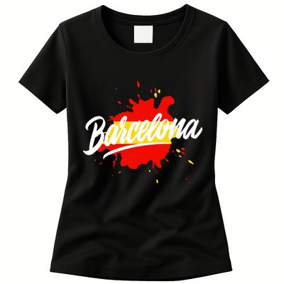 Classic Barcelona Flag Logo Womens T-Shirt
