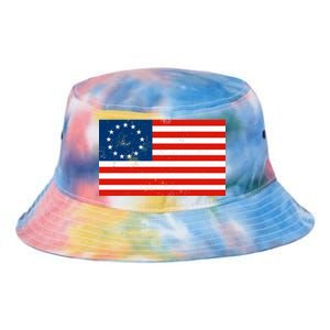 Classic Betsy Ross Flag Distressed  Tie Dye Newport Bucket Hat