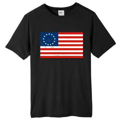 Classic Betsy Ross Flag Distressed  Tall Fusion ChromaSoft Performance T-Shirt