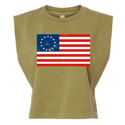 Classic Betsy Ross Flag Distressed  Garment-Dyed Women's Muscle Tee