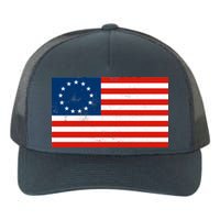 Classic Betsy Ross Flag Distressed  Yupoong Adult 5-Panel Trucker Hat