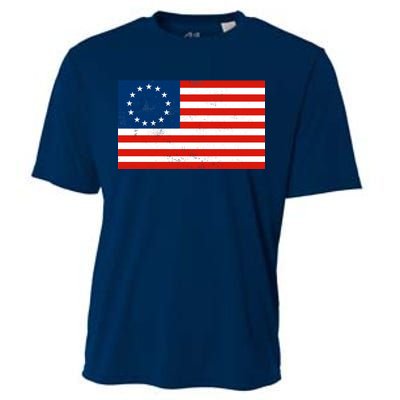 Classic Betsy Ross Flag Distressed  Cooling Performance Crew T-Shirt