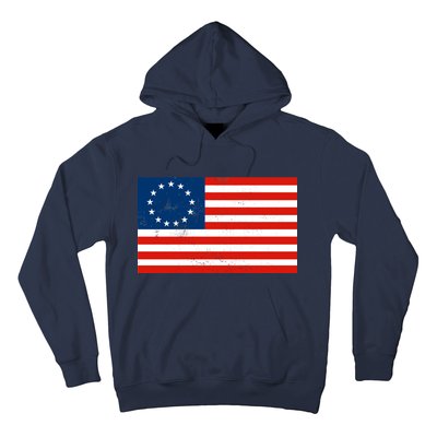 Classic Betsy Ross Flag Distressed  Hoodie