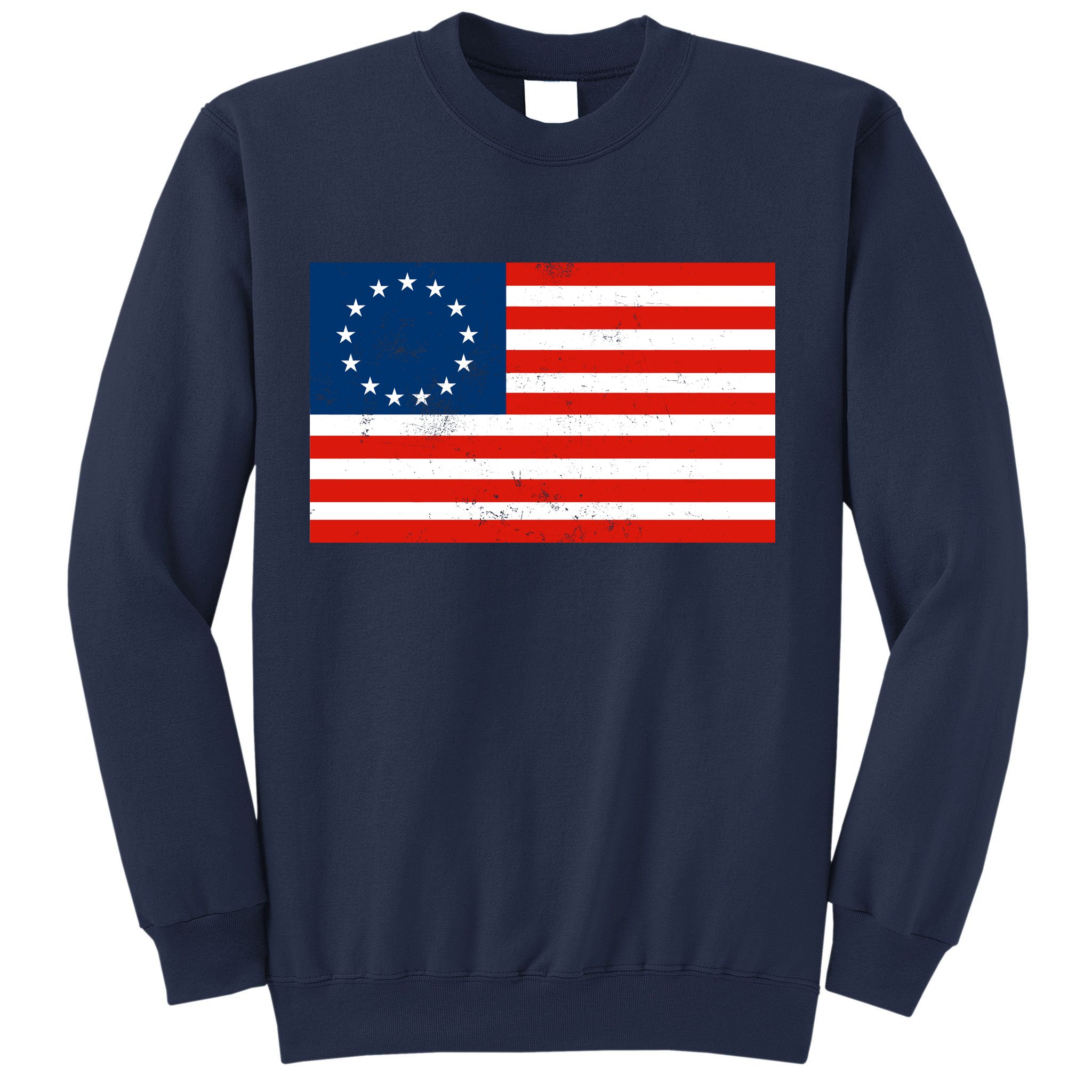 Classic Betsy Ross Flag Distressed  Sweatshirt