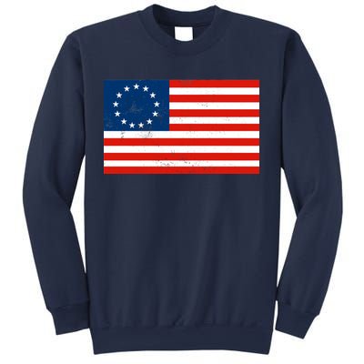 Classic Betsy Ross Flag Distressed  Sweatshirt