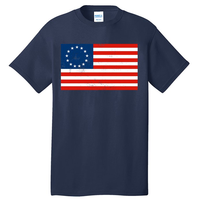 Classic Betsy Ross Flag Distressed  Tall T-Shirt