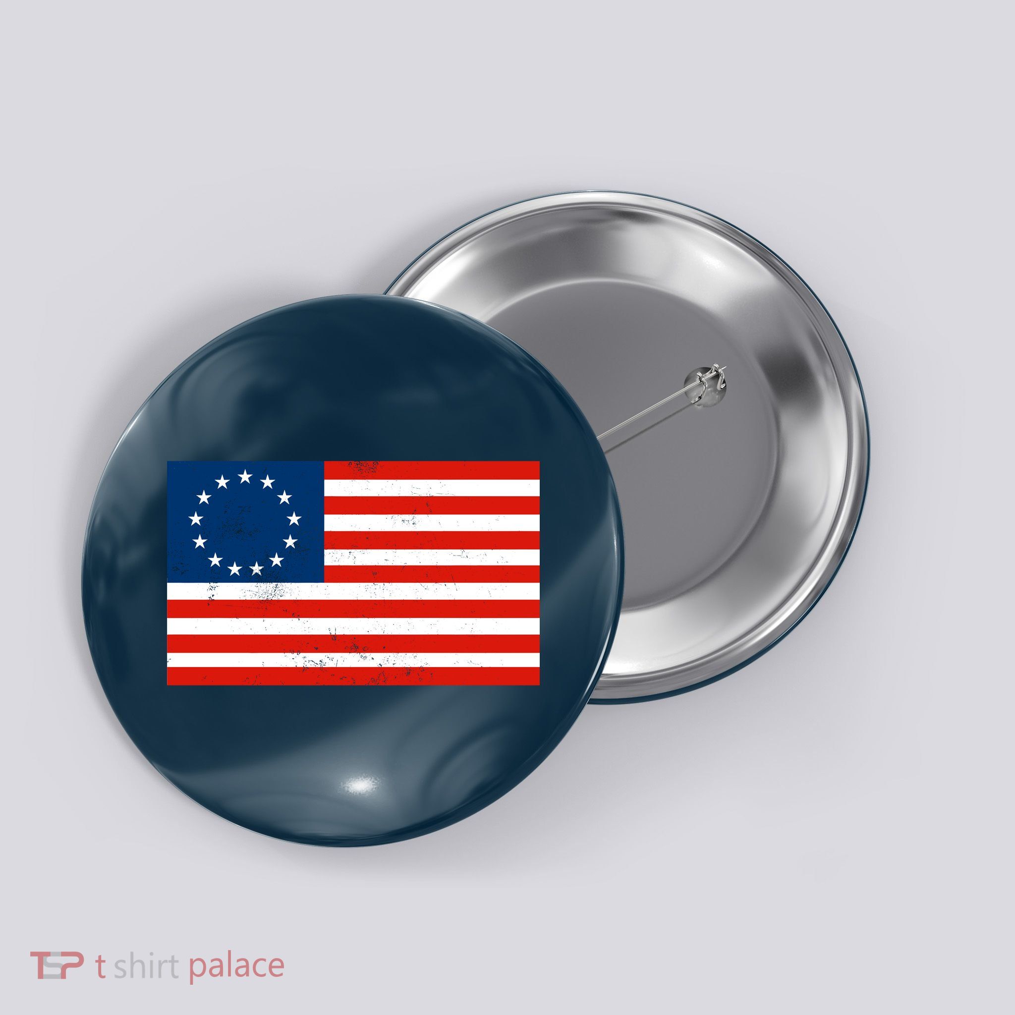 Classic Betsy Ross Flag Distressed  Button