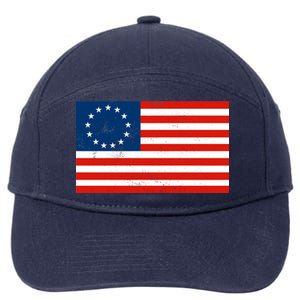 Classic Betsy Ross Flag Distressed  7-Panel Snapback Hat