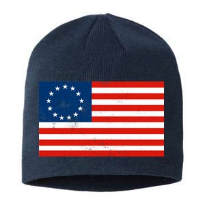 Classic Betsy Ross Flag Distressed  Sustainable Beanie