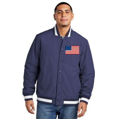 Classic Betsy Ross Flag Distressed  Insulated Varsity Jacket