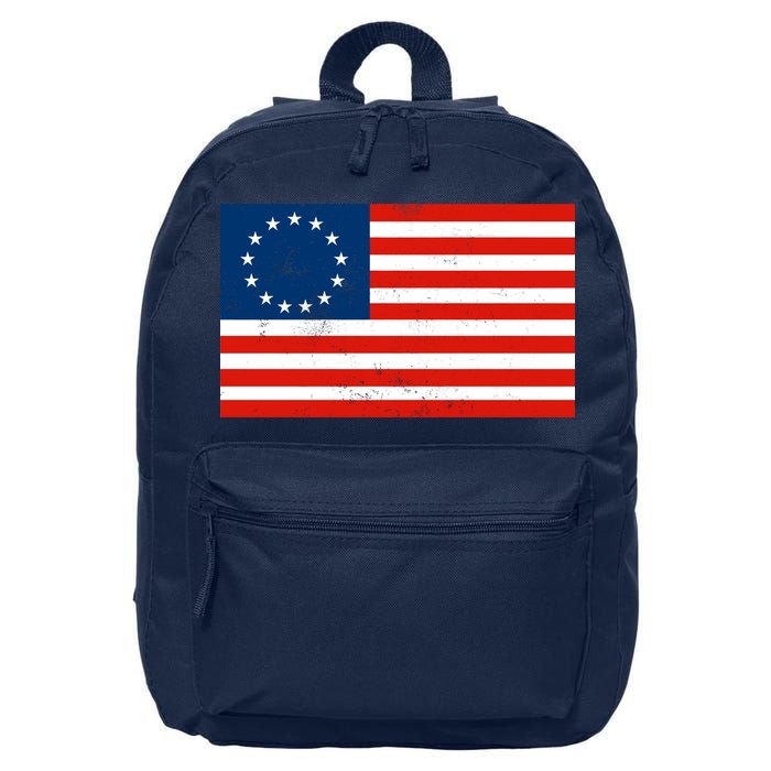 Classic Betsy Ross Flag Distressed  16 in Basic Backpack