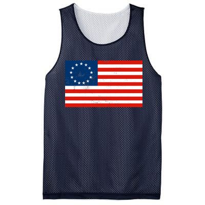 Classic Betsy Ross Flag Distressed  Mesh Reversible Basketball Jersey Tank