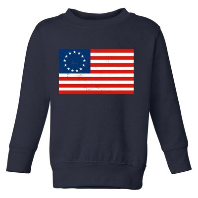Classic Betsy Ross Flag Distressed  Toddler Sweatshirt