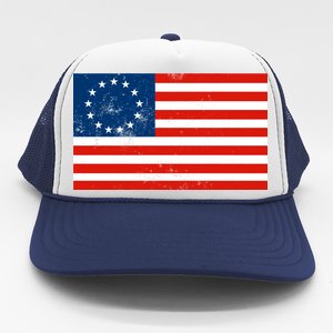 Classic Betsy Ross Flag Distressed  Trucker Hat