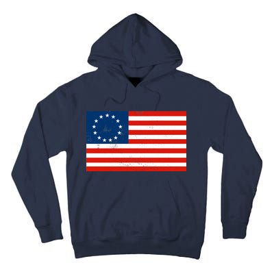 Classic Betsy Ross Flag Distressed  Tall Hoodie