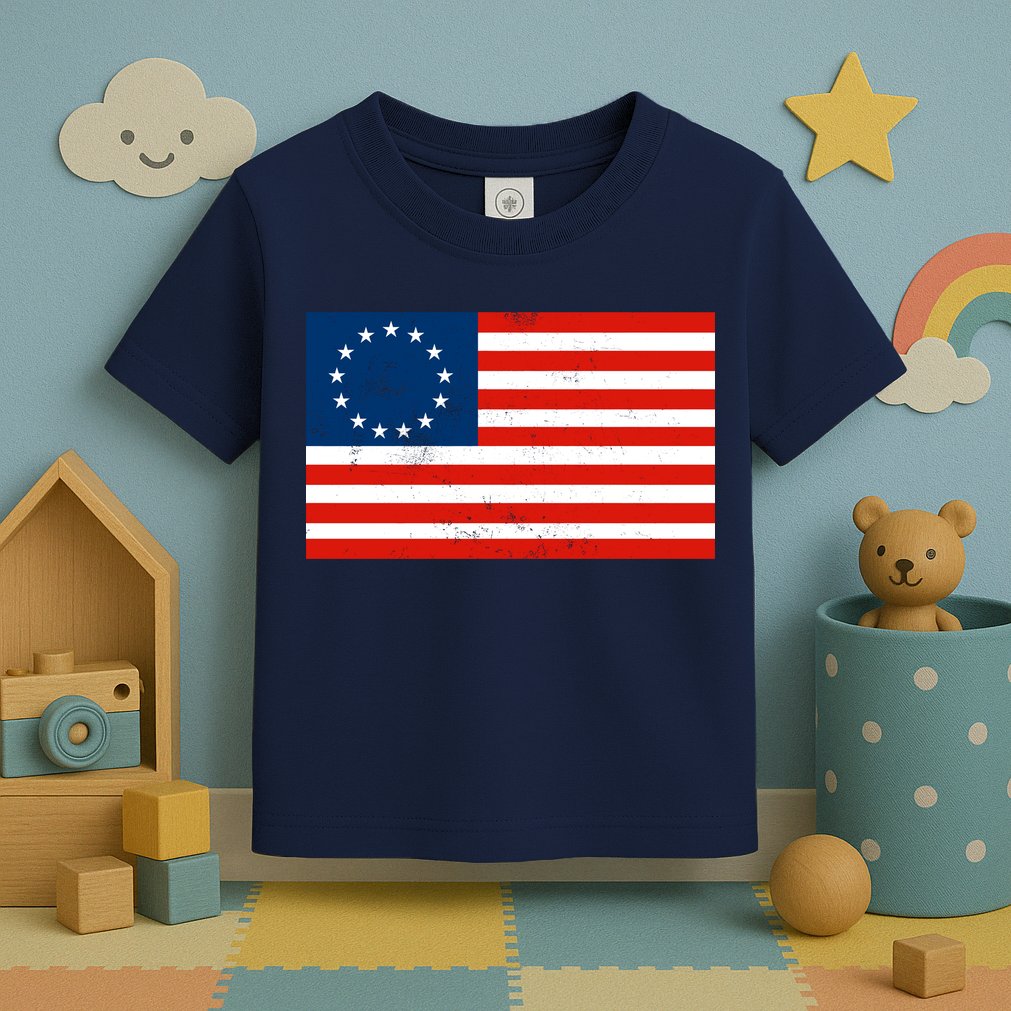 Classic Betsy Ross Flag Distressed  Toddler T-Shirt