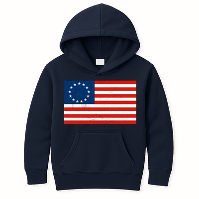 Classic Betsy Ross Flag Distressed  Kids Hoodie