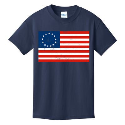 Classic Betsy Ross Flag Distressed  Kids T-Shirt