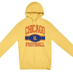 Classic Chicago IL Football Fan Logo Premium Pullover Hoodie