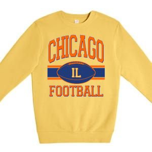 Classic Chicago IL Football Fan Logo Premium Crewneck Sweatshirt