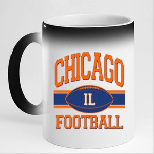 Classic Chicago IL Football Fan Logo 11oz Black Color Changing Mug