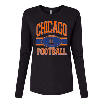 Classic Chicago IL Football Fan Logo Womens Cotton Relaxed Long Sleeve T-Shirt