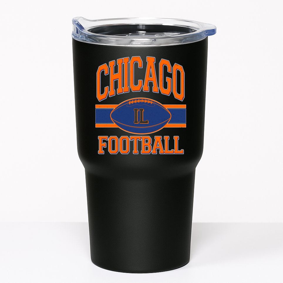 Classic Chicago IL Football Fan Logo Tumbler