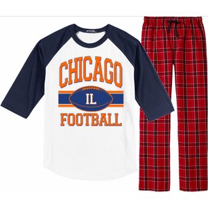 Classic Chicago IL Football Fan Logo Raglan Sleeve Pajama Set