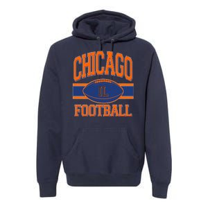 Classic Chicago IL Football Fan Logo Premium Hoodie