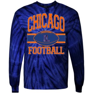 Classic Chicago IL Football Fan Logo Tie-Dye Long Sleeve Shirt