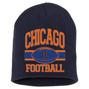 Classic Chicago IL Football Fan Logo Short Acrylic Beanie