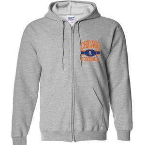 Classic Chicago IL Football Fan Logo Full Zip Hoodie