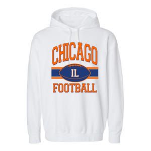 Classic Chicago IL Football Fan Logo Garment-Dyed Fleece Hoodie