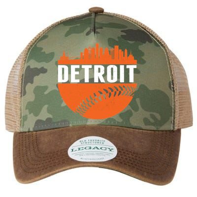 Classic Detroit Skyline Baseball  Legacy Tie Dye Trucker Hat