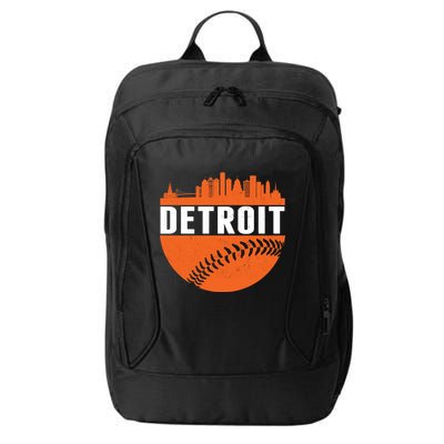 Classic Detroit Skyline Baseball  City Backpack