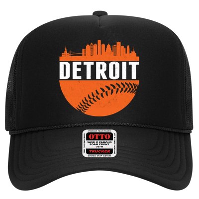 Classic Detroit Skyline Baseball  Trucker Hat