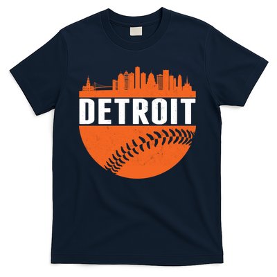 Classic Detroit Skyline Baseball  T-Shirt