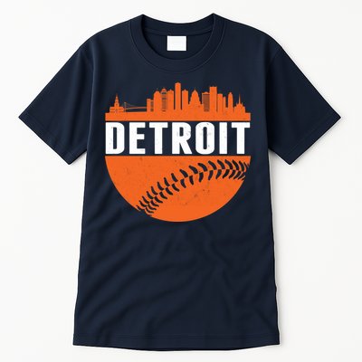Classic Detroit Skyline Baseball  Tall T-Shirt