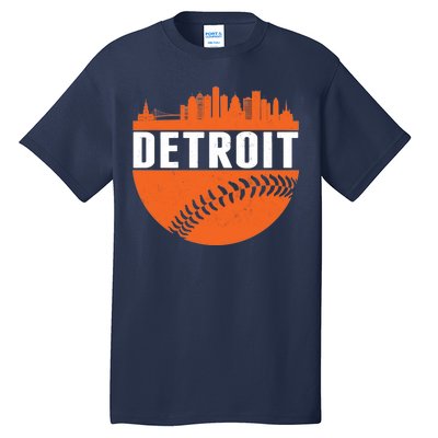 Classic Detroit Skyline Baseball  Tall T-Shirt