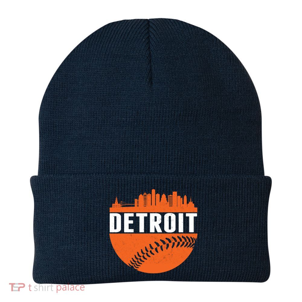 Classic Detroit Skyline Baseball  Beanie