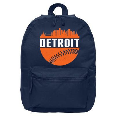 Classic Detroit Skyline Baseball  16 in Basic Backpack