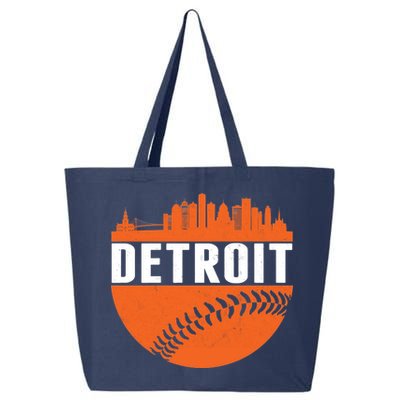 Classic Detroit Skyline Baseball  25L Jumbo Tote