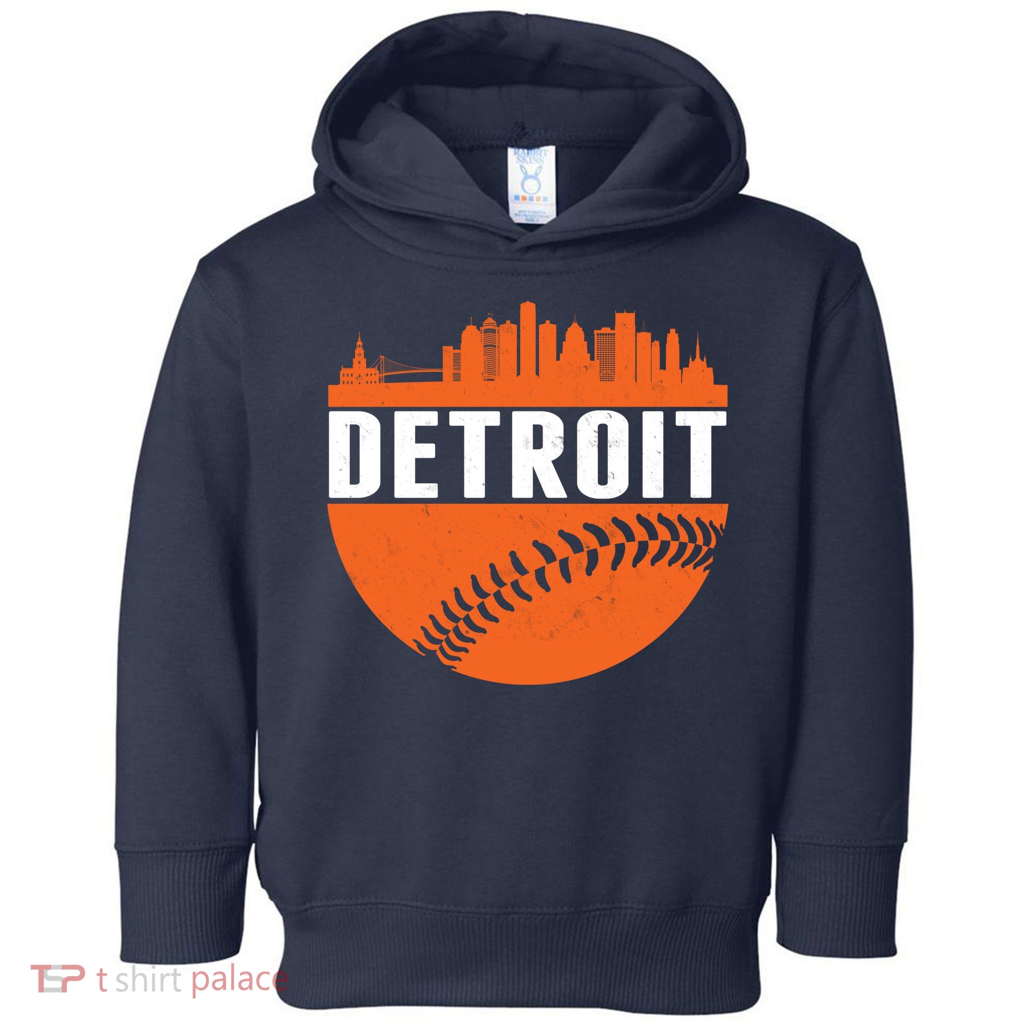 Classic Detroit Skyline Baseball  Toddler Hoodie