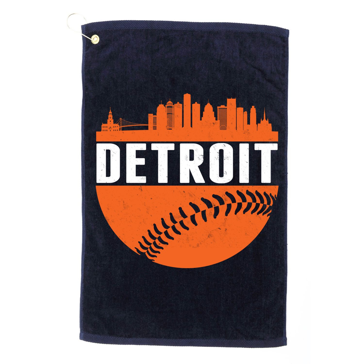 Classic Detroit Skyline Baseball  Golf Towel