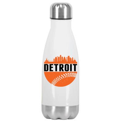 Classic Detroit Skyline Baseball  Stainless Steel Insulated Water Bottle