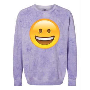 Classic Emoji Smiley Face Colorblast Crewneck Sweatshirt